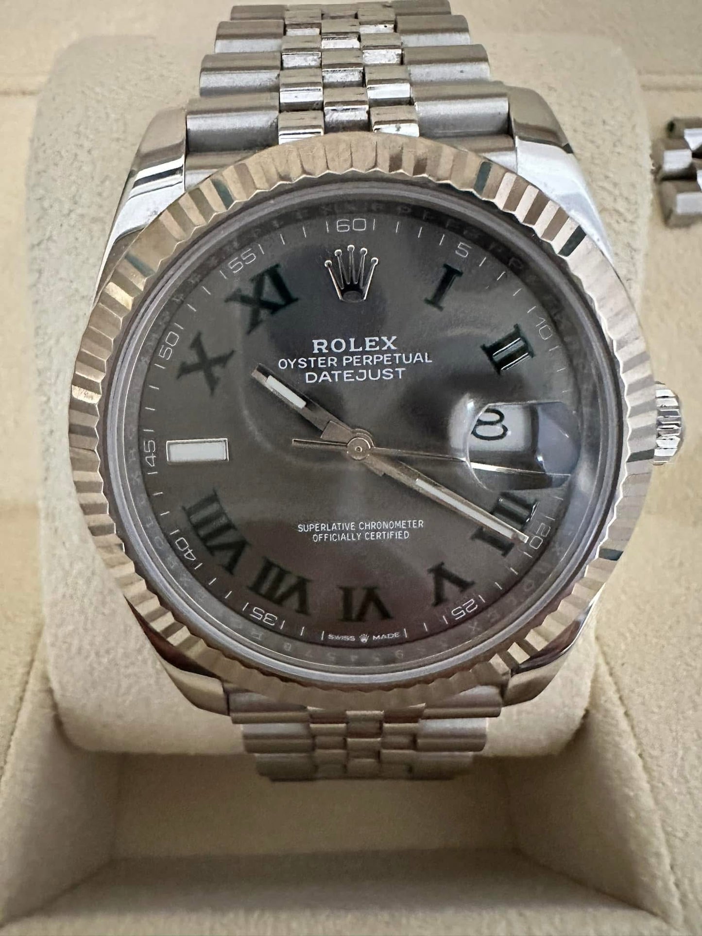 Rolex 126334 datejust 41 mm Wimbledon acciaio e oro bianco