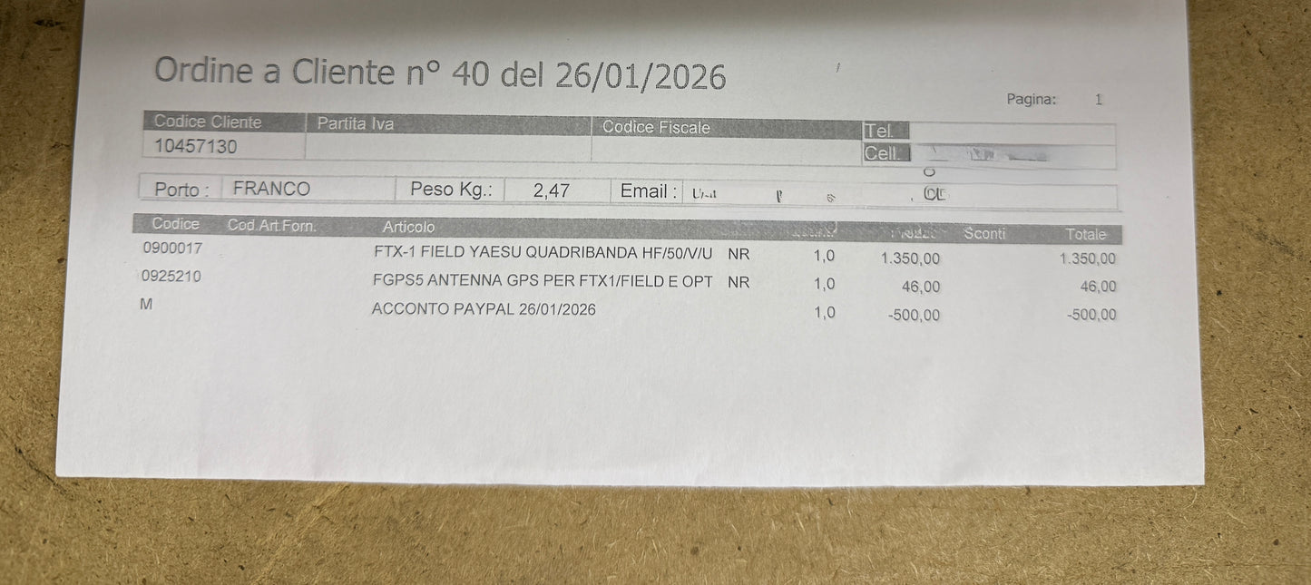 A-1 Yaesu FTX1 field + nuovo 01/2026 garanzia ufficiale