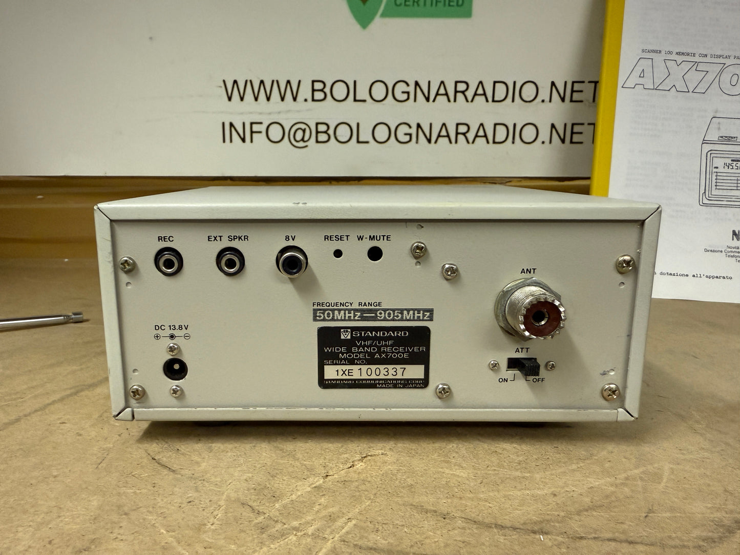 Standard AX 700 ricevitore scanner 50-905 MHz