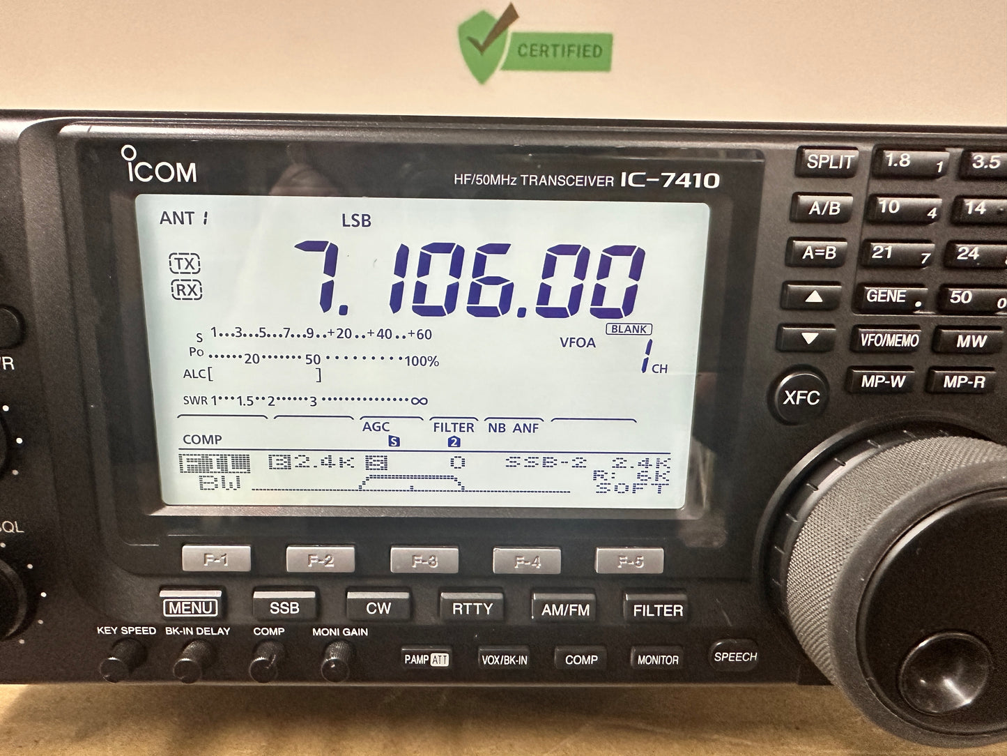 Ricetrasmettitore icom ic 7410 + FL430 (6 khz) + FL431 (3 khz)