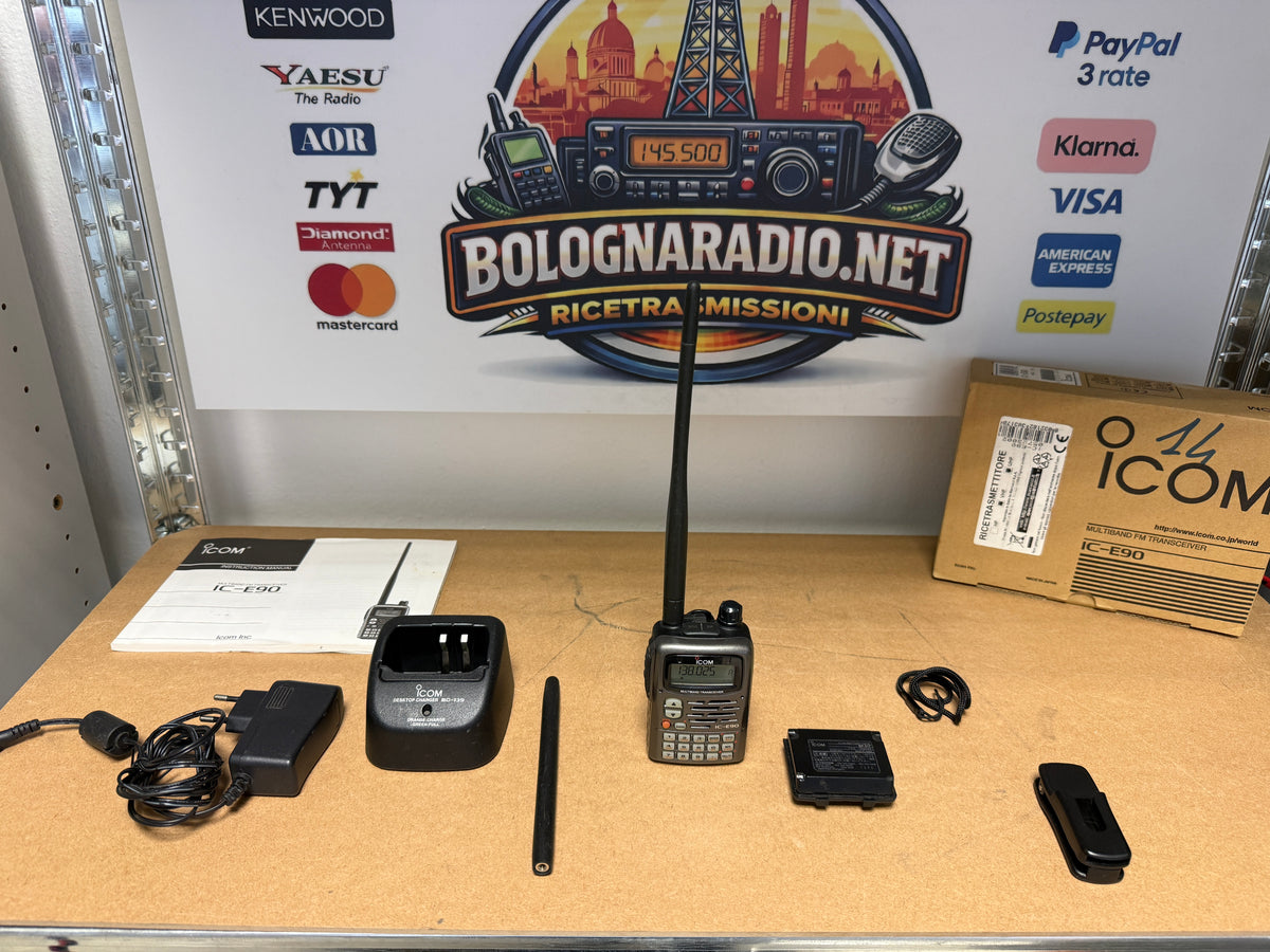 Icom ic E90 + BC139 + 2 batterie Full Set Garanzia 12 Mesi