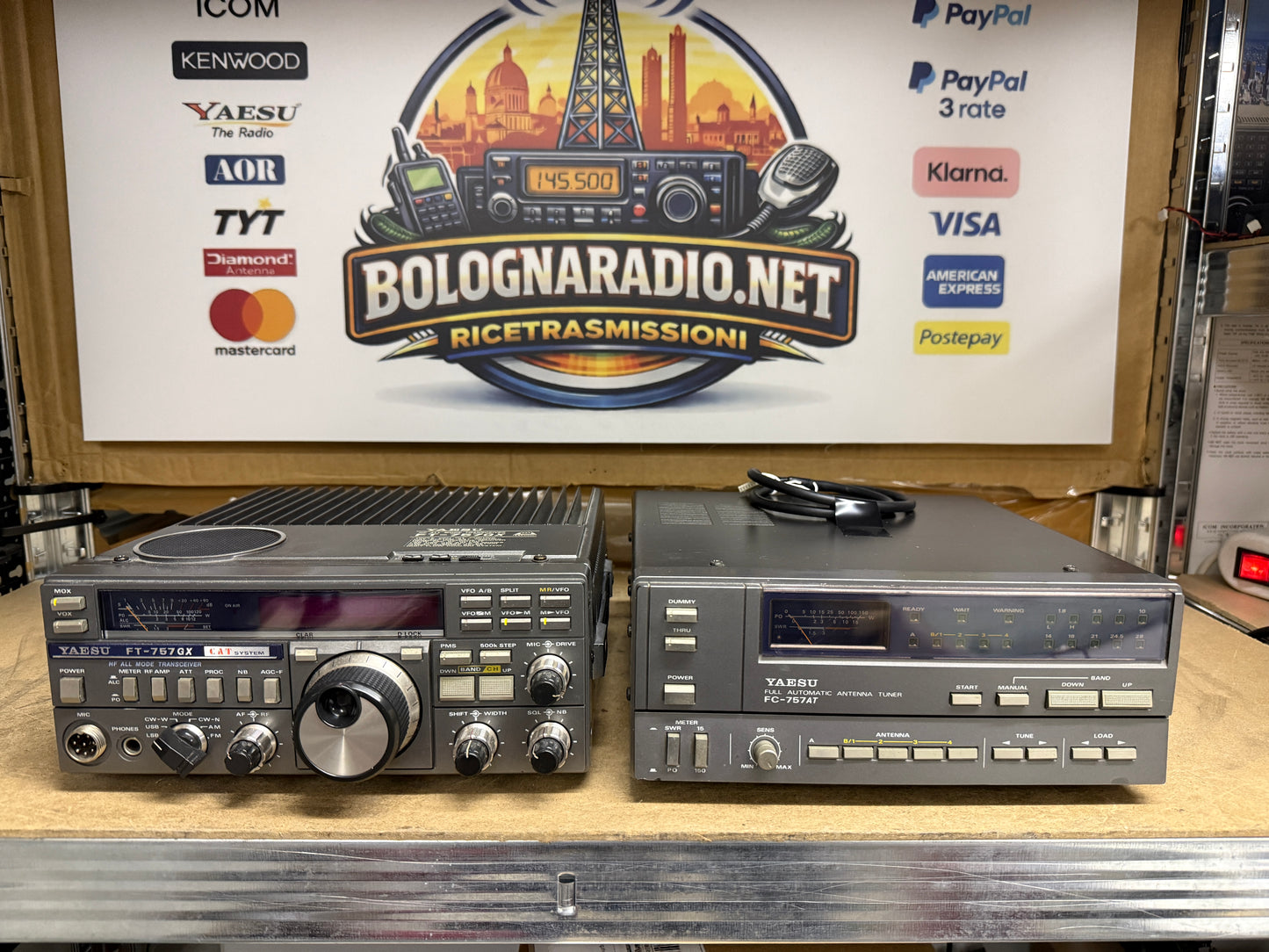 Yaesu FT 757 GX + FP757HD + FC 757AT perfetto Garanzia 12 Mesi