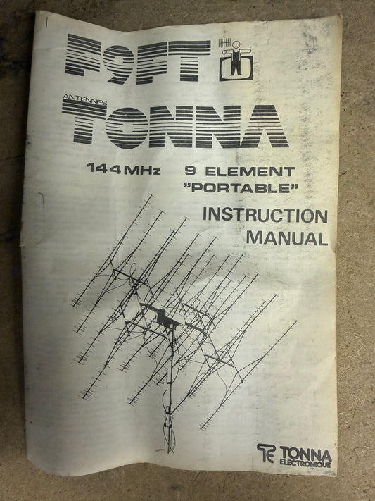 Antenna Tonna F9FT a 9 elementi 144Mhz