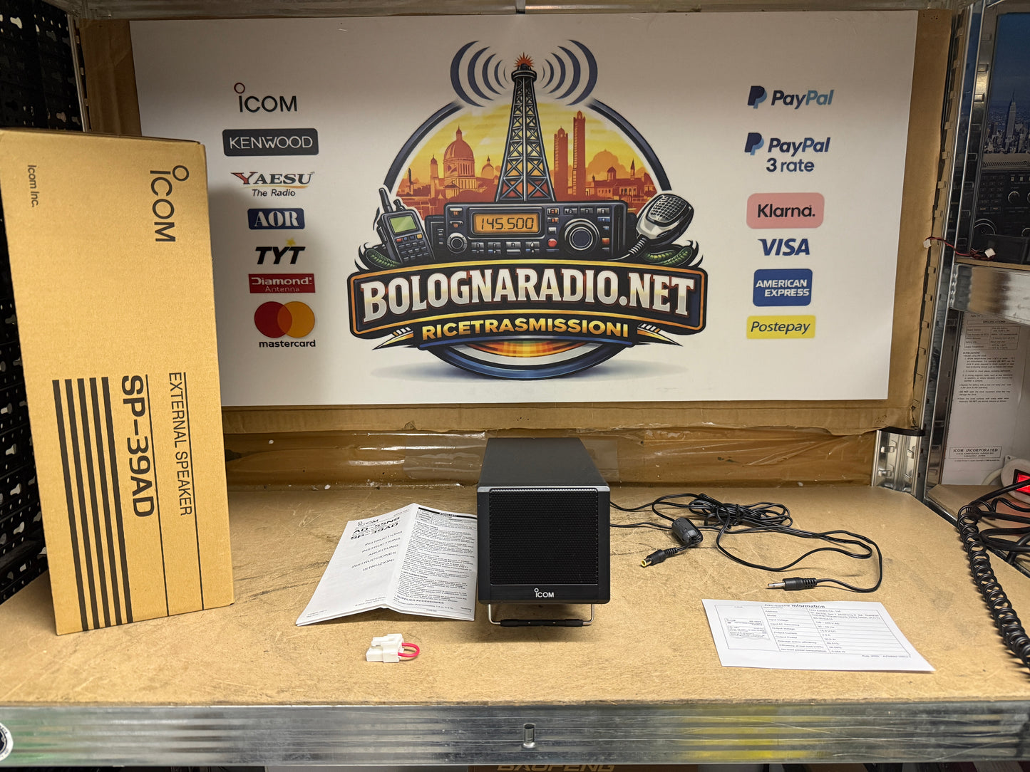 Icom SP-39AD Altoparlante esterno nero cablato rettangolare ingresso AUX