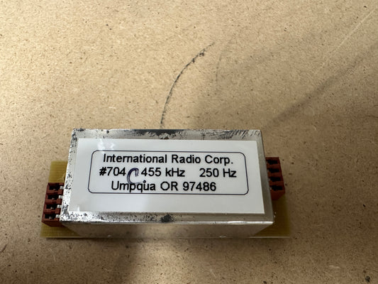 Filtro inrad 704 cw 250 Hz 455 kHz CW 8 poli