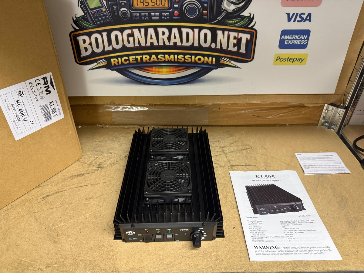 RM KL-505V BLACK AMPLIFICATORE
LINEARE HF LARGA BANDA 300W - 12V CON VENTOLE