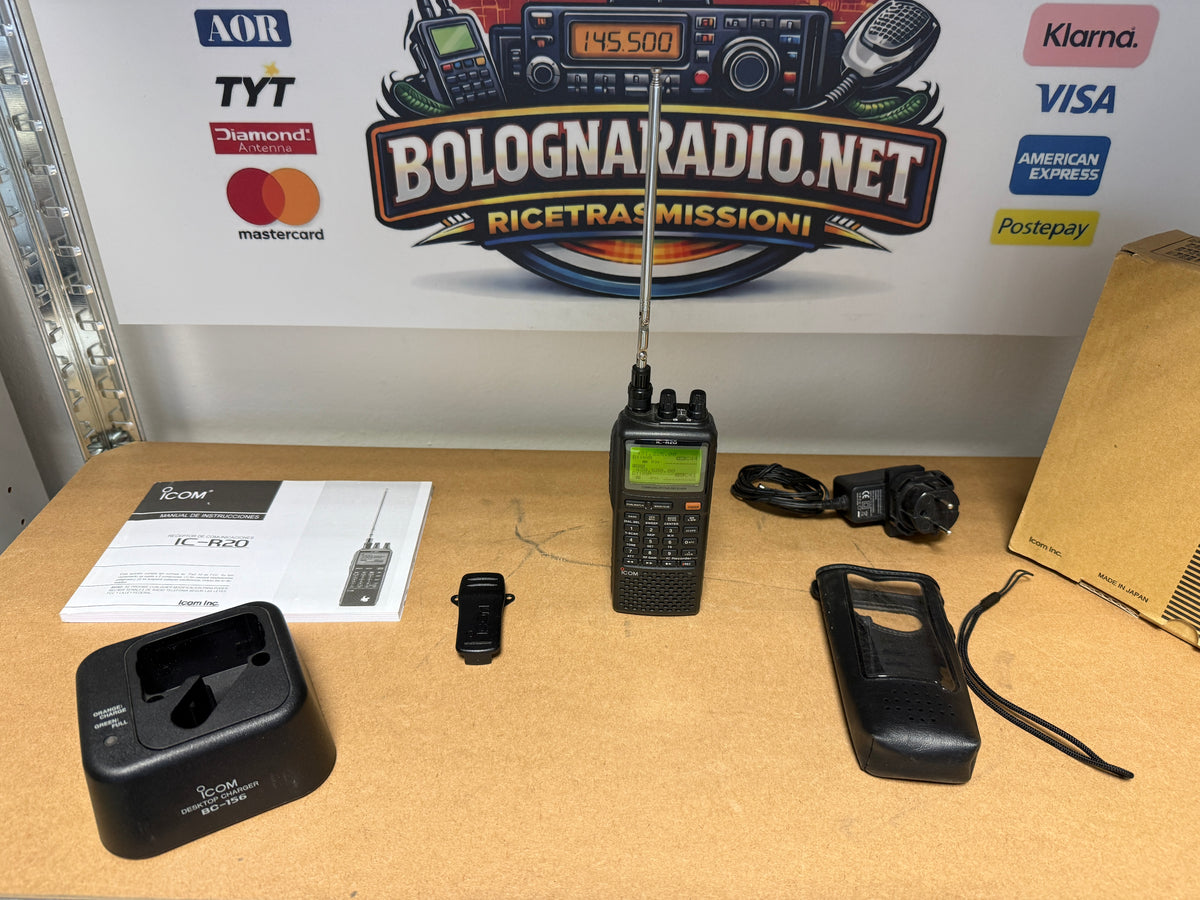 Icom ic r 20 + BC156 + custodia Full set Garanzia 12 Mesi
