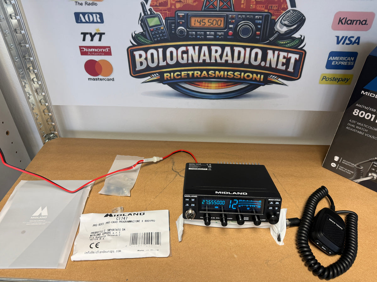 Midland 8001 Pro pari al nuovo full set + cavo pc Garanzia 12 Mesi