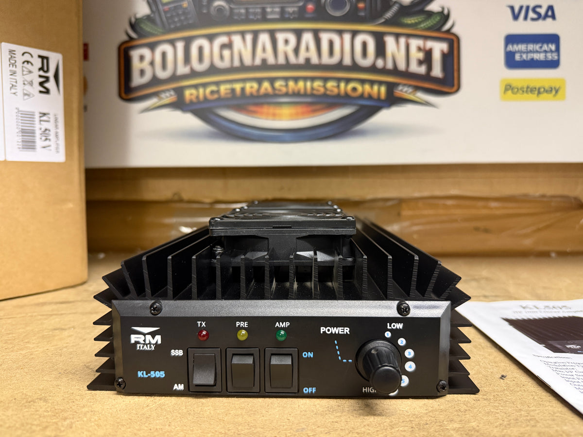 RM KL-505V BLACK AMPLIFICATORE
LINEARE HF LARGA BANDA 300W - 12V CON VENTOLE