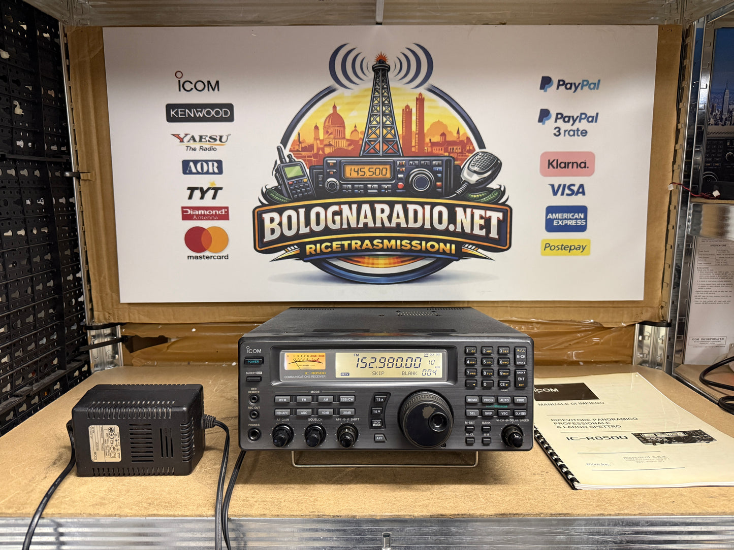 Icom IC R 8500 + alimentatore e imballo pari al nuovo Garanzia 12 Mesi