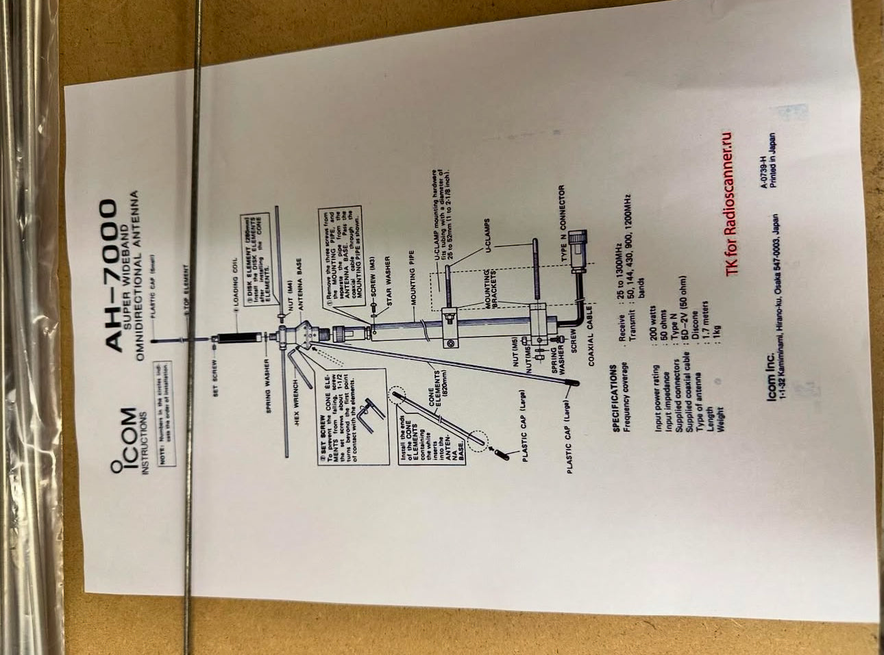 ICOM AH-7000 Antenna discone