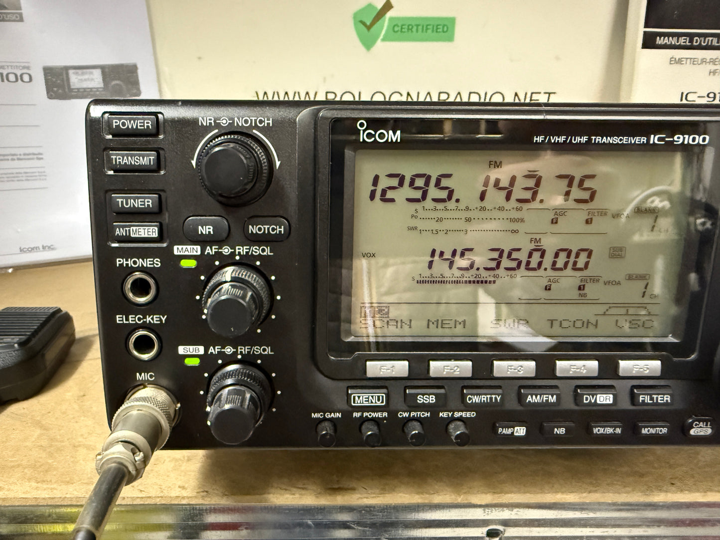 Icom IC 9100 + 1200 Mhz + Dstar Full Set Garanzia 12 Mesi