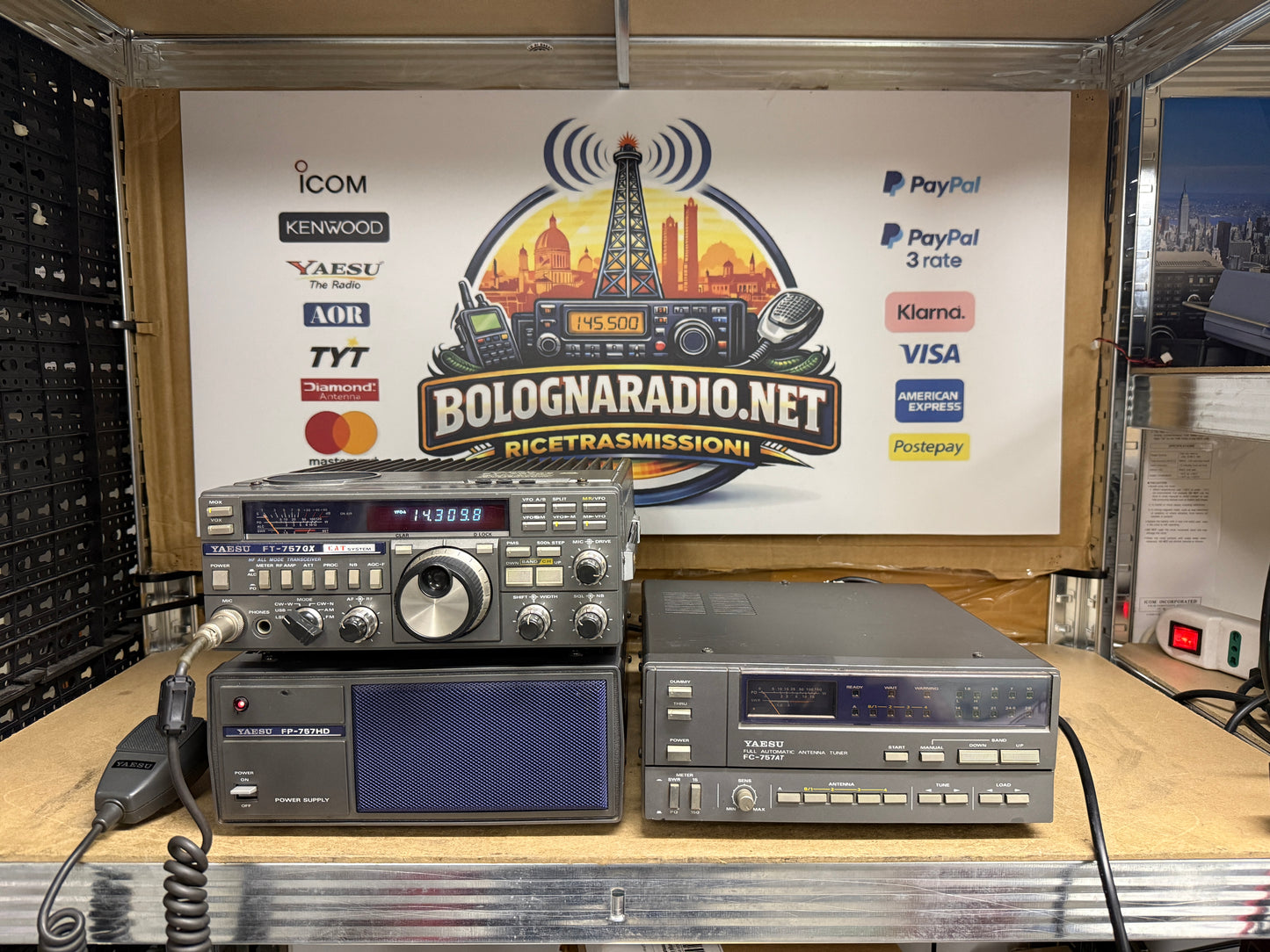 Yaesu FT 757 GX + FP757HD + FC 757AT perfetto Garanzia 12 Mesi