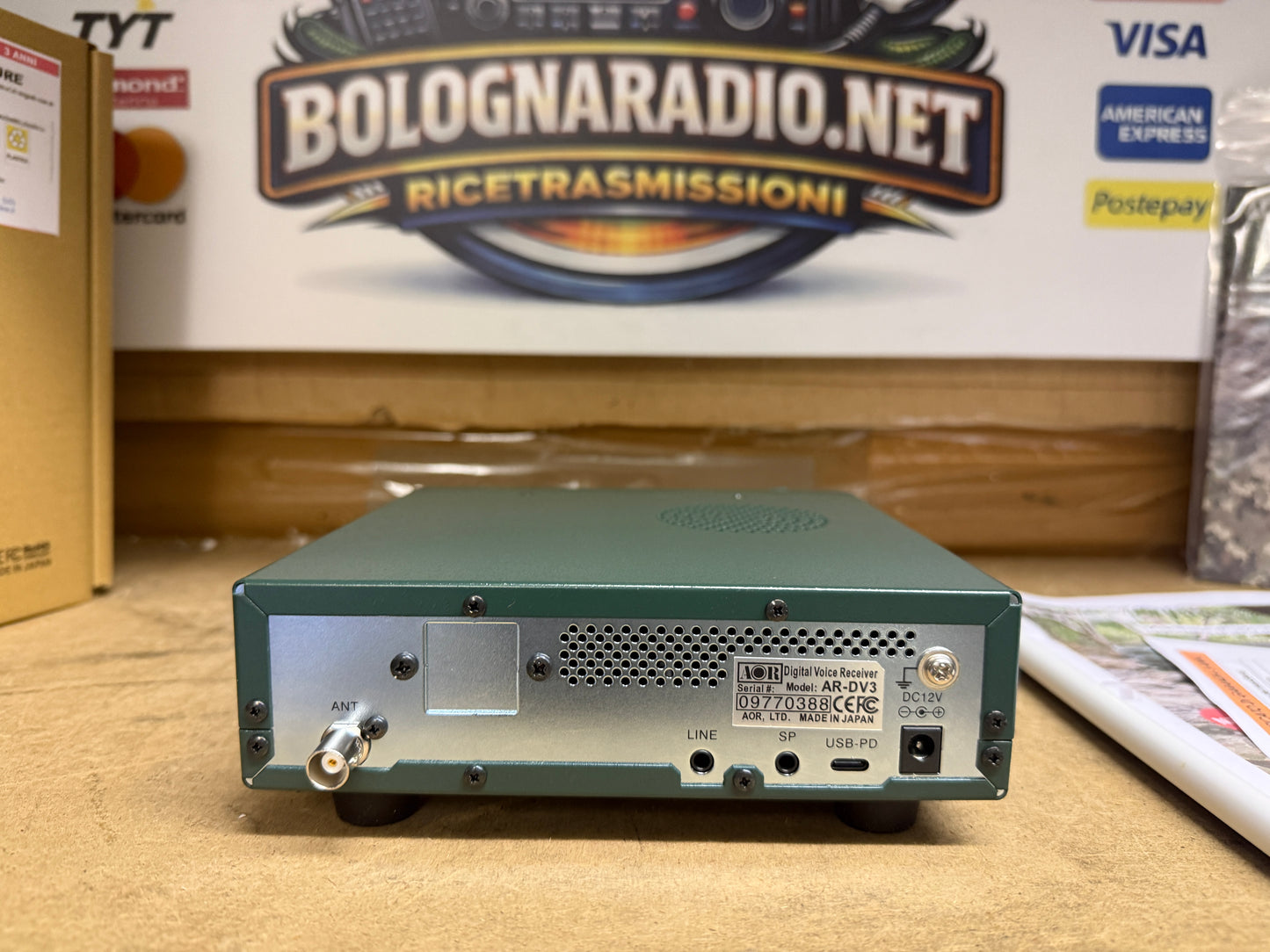 AOR AR-DV3 Ricevitore Multimodo a Banda Larga 100kHz-3GHz NUOVO GARANZIA ITALIA 36 Mesi