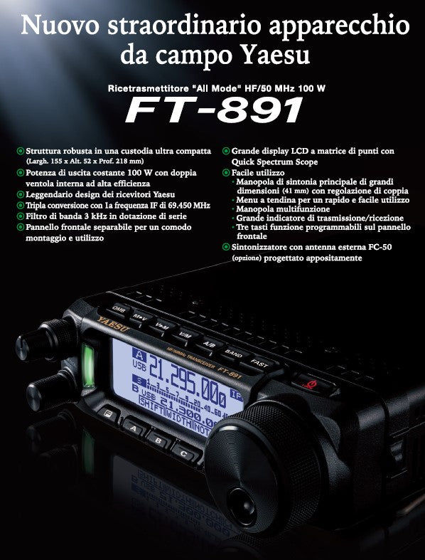 A1 - YAESU FT-891 nuovo garanzia 5 anni italia