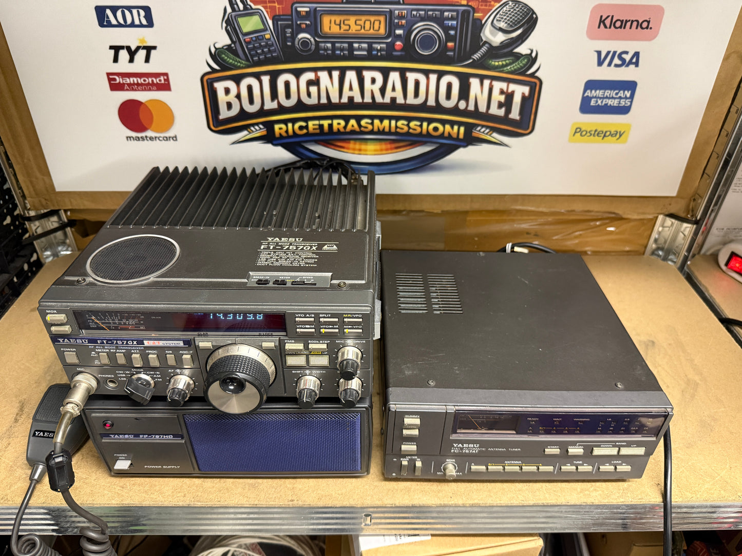 Yaesu FT 757 GX + FP757HD + FC 757AT perfetto Garanzia 12 Mesi