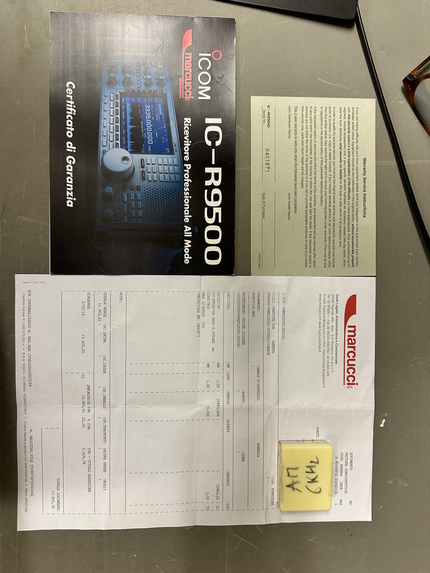 Icom ic r 9500 pari al nuovo