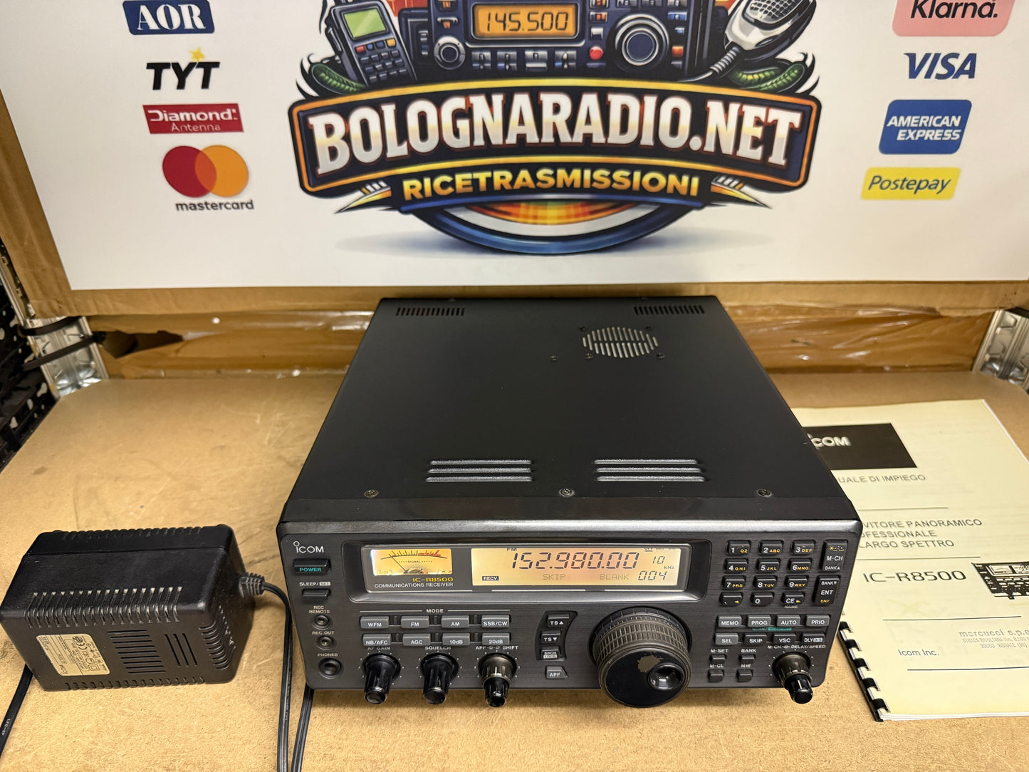 Icom IC R 8500 + alimentatore e imballo pari al nuovo Garanzia 12 Mesi