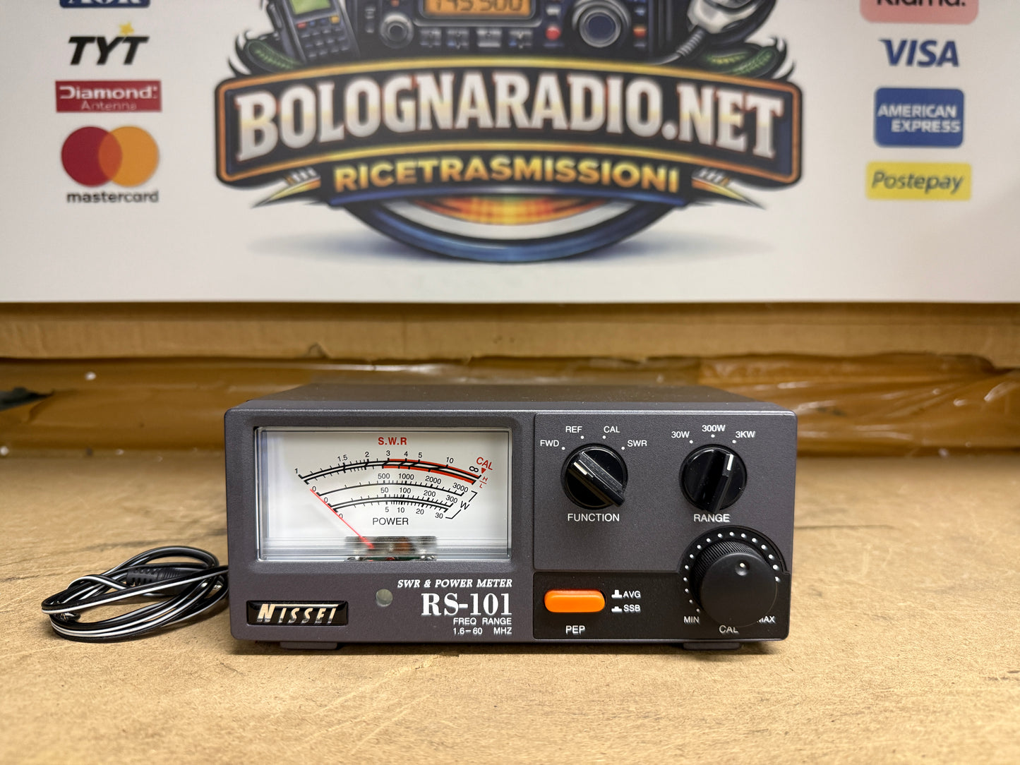 Nissei RS-101 SWR 1.6-60 Mhz Wattmetro 3W-3KW Riflettometro PNI