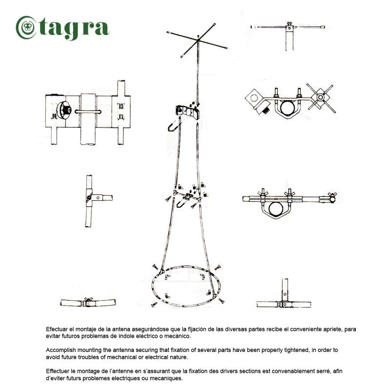 Tagra BT-101 Ballerina - Antenna da base omnidirezionale banda C.B. 27 MHz NUOVA