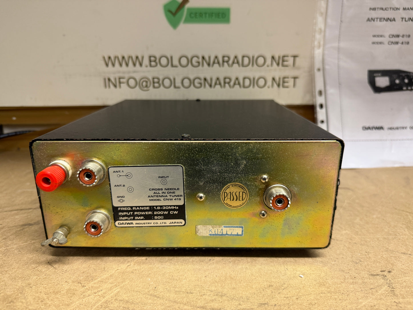 A-1 DAIWA CNW-419 - ACCORDATORE MANUALE DI ANTENNA PER HF 1.8 - 30 Mhz 500W