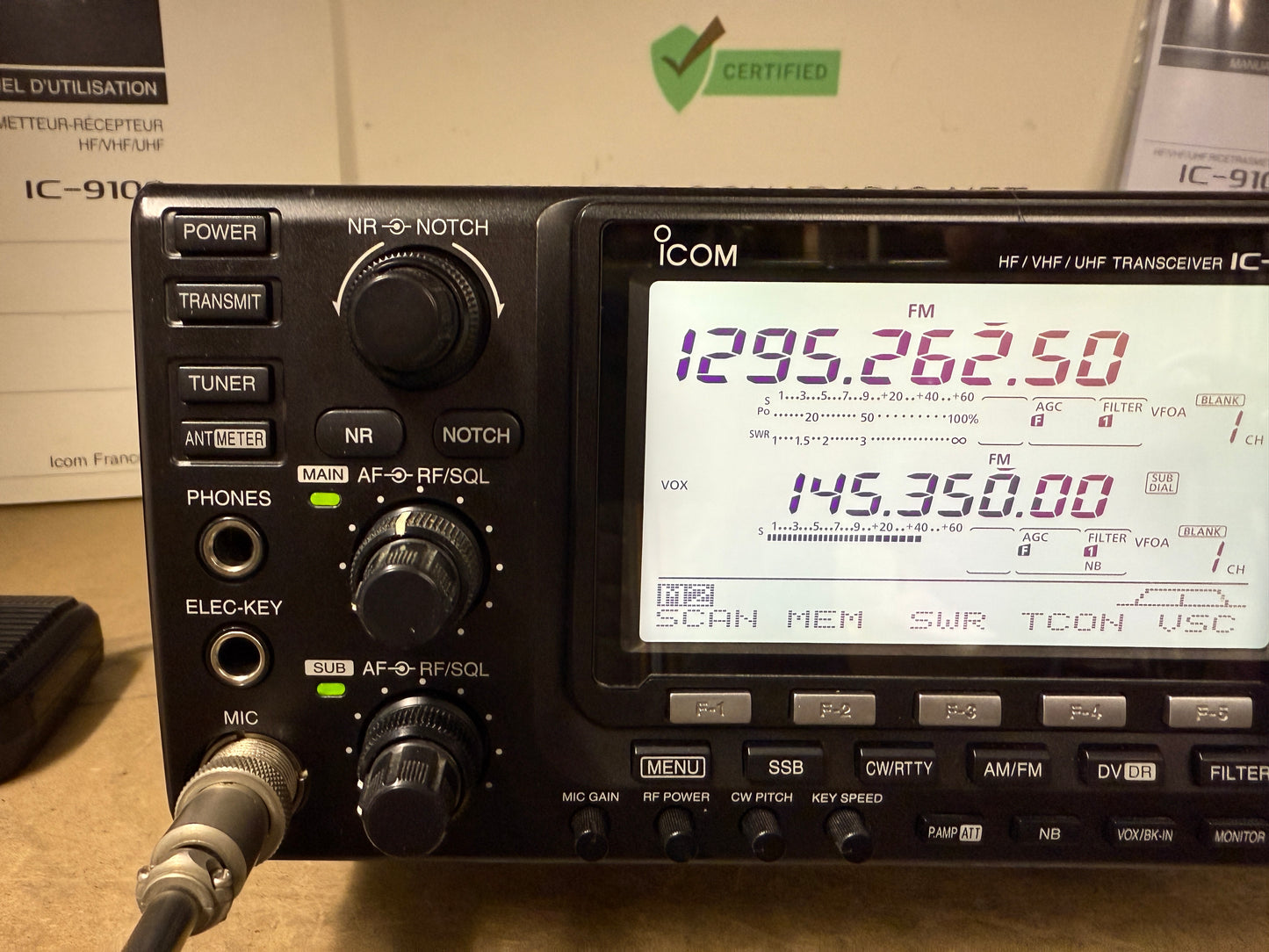 Icom IC 9100 + 1200 Mhz + Dstar Full Set Garanzia 12 Mesi
