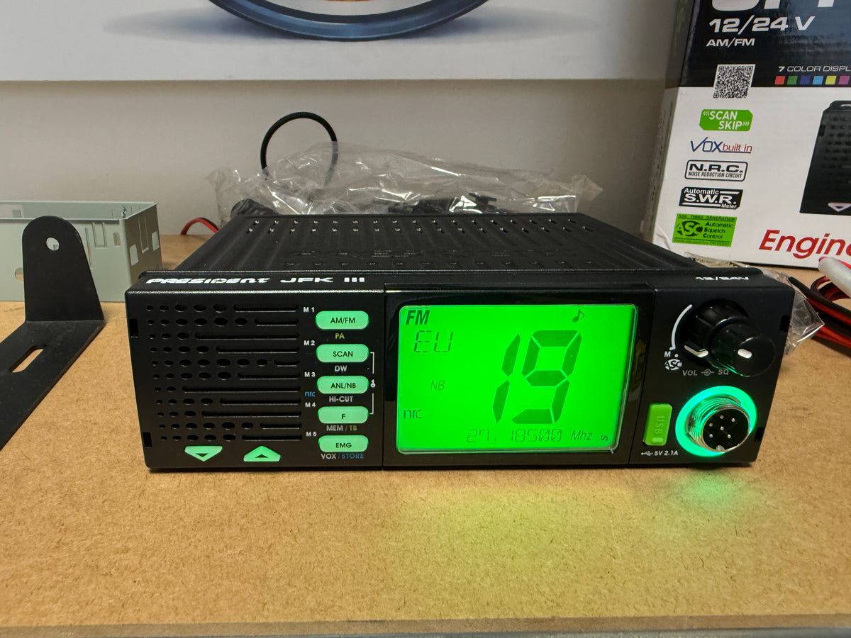 president jfk 3 cb radio 12/24 volt NUOVO
